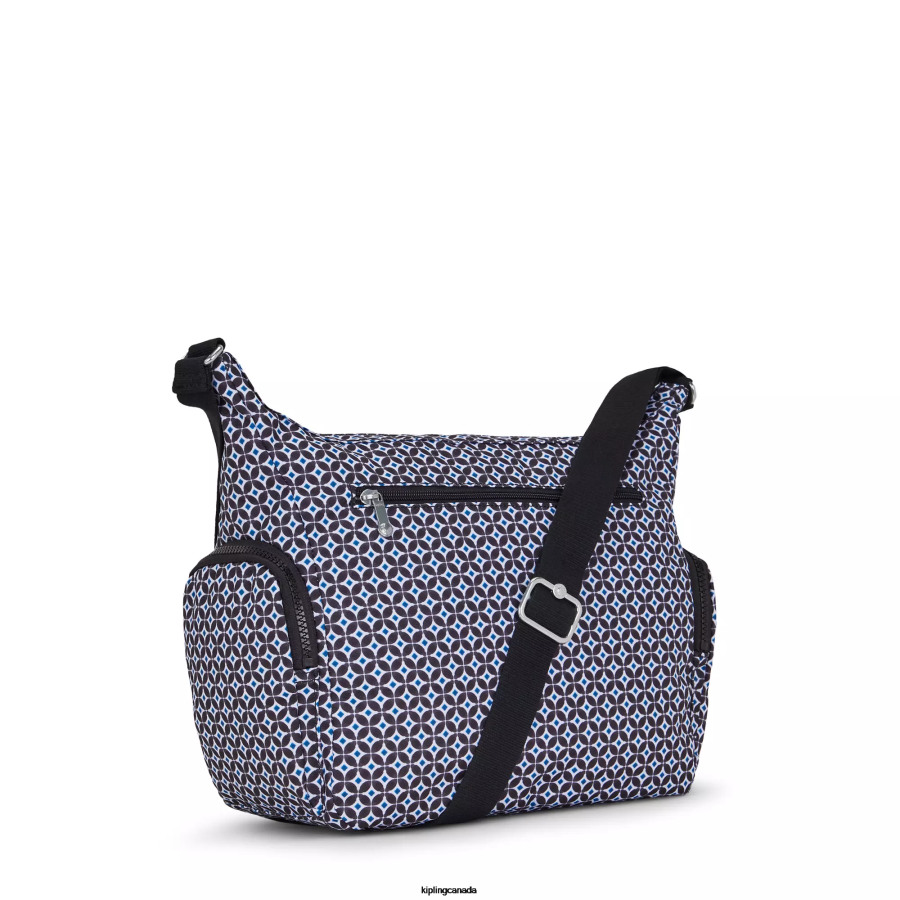 Women Crossbody Bags Kipling Blackish Tile Gabbie Printed Crossbody Bag FHZD142 - Image 5