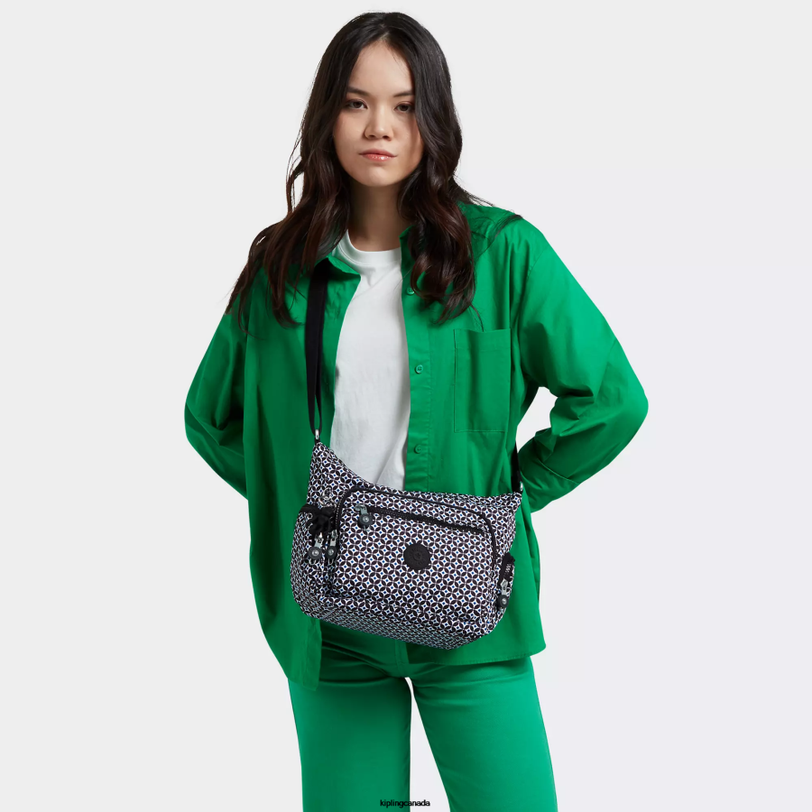 Women Crossbody Bags Kipling Blackish Tile Gabbie Small Printed Crossbody Bag FHZD147 - Image 4
