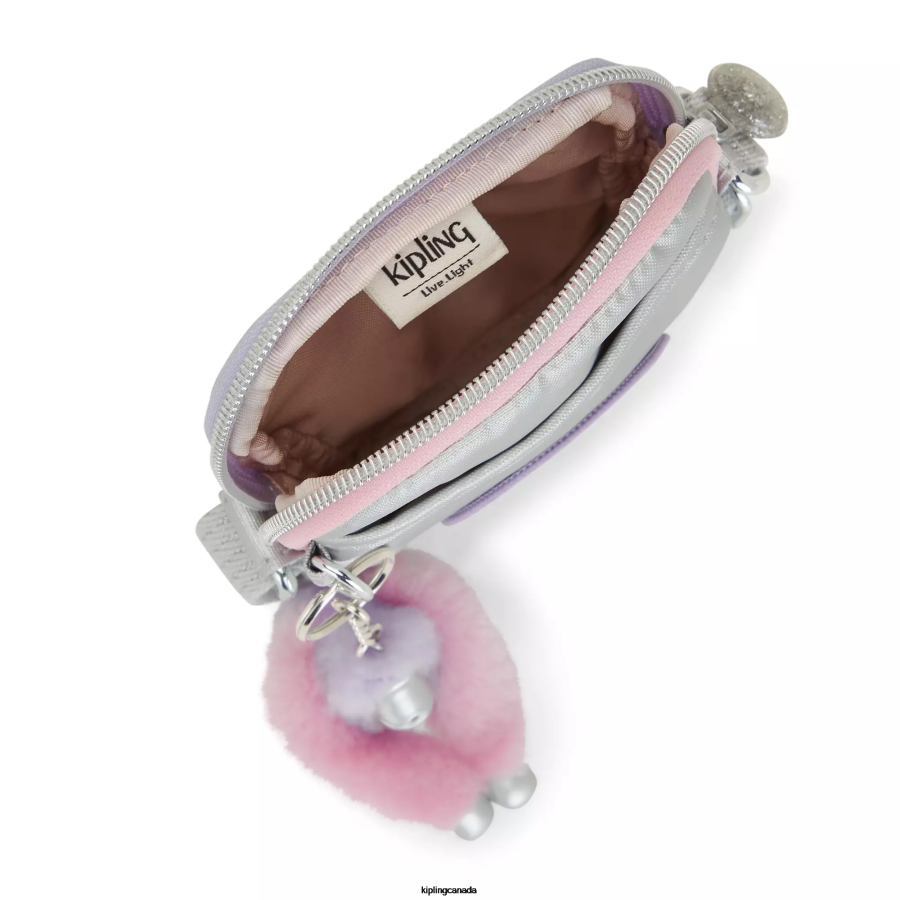 Women Crossbody Bags Kipling Candy metal Fun Tally Metallic Crossbody Phone Bag FHZD29 - Image 2