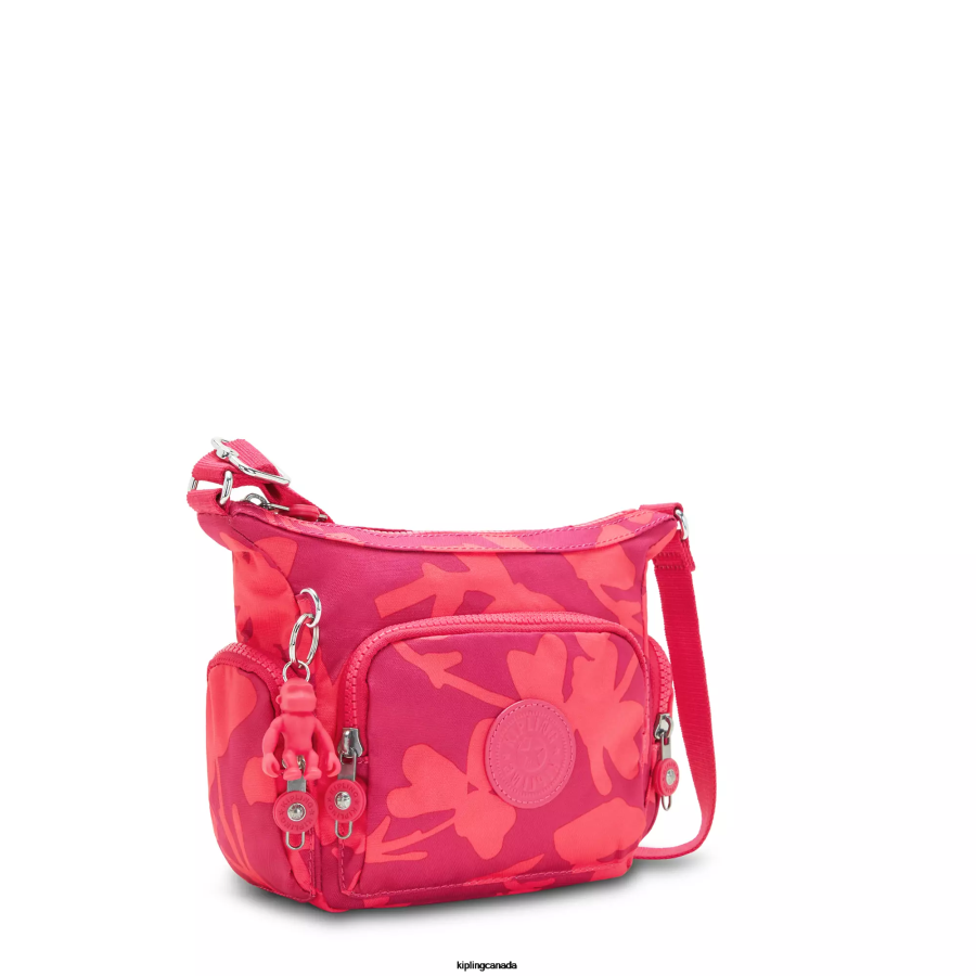 Women Crossbody Bags Kipling Coral Flower Gabbie Mini Printed Crossbody Bag FHZD138 - Image 2