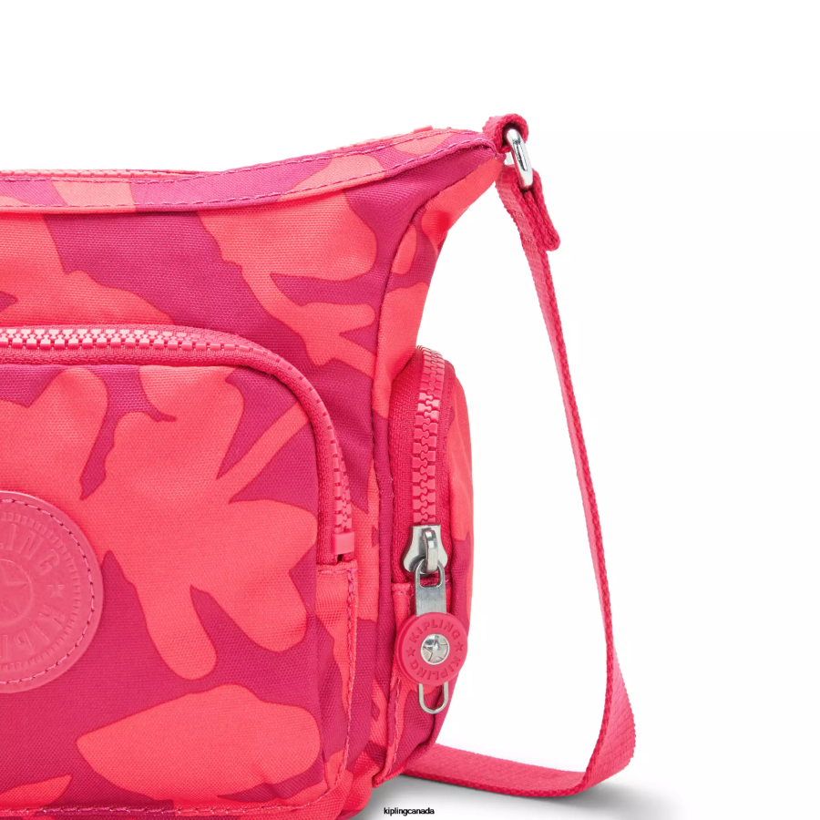 Women Crossbody Bags Kipling Coral Flower Gabbie Mini Printed Crossbody Bag FHZD138 - Image 5