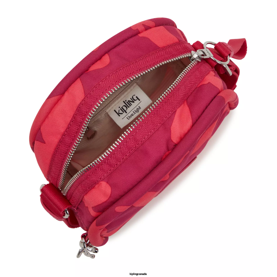 Women Crossbody Bags Kipling Coral Flowers Jesper Printed Crossbody Bag FHZD189 - Image 3