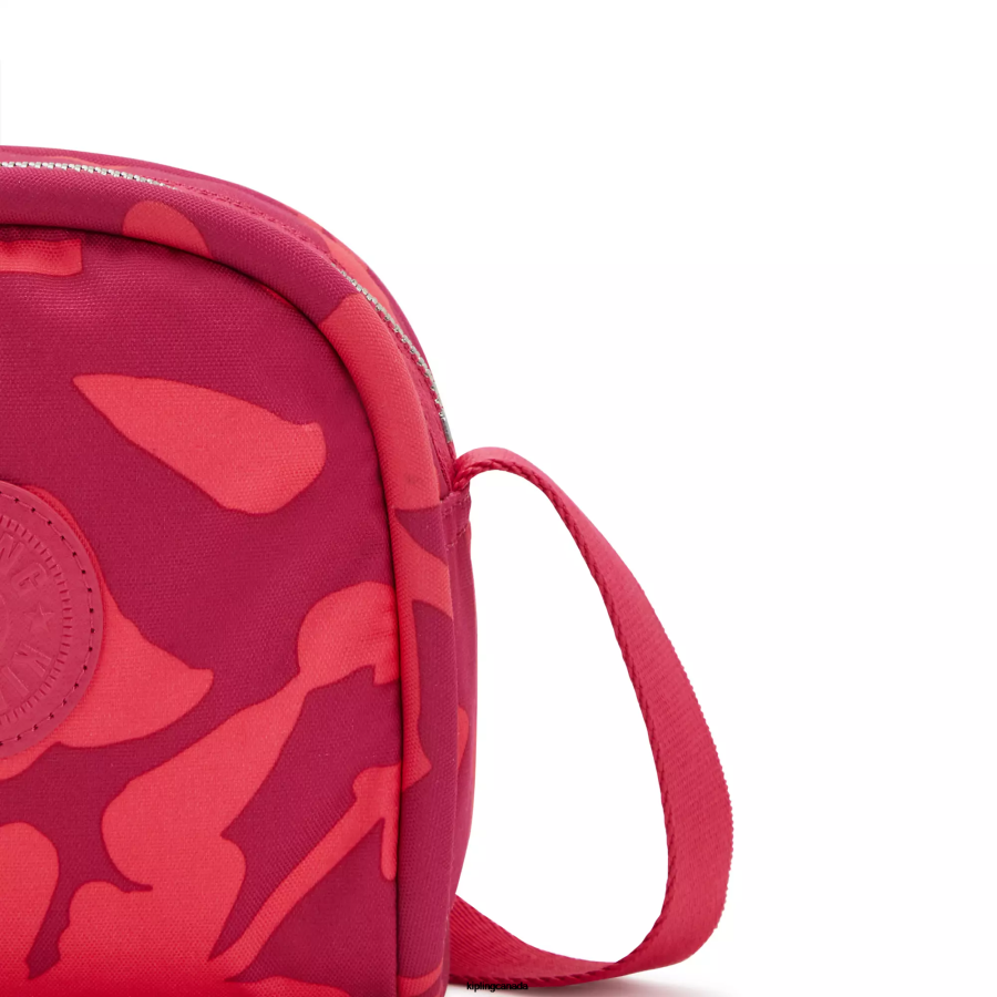 Women Crossbody Bags Kipling Coral Flowers Jesper Printed Crossbody Bag FHZD189 - Image 5