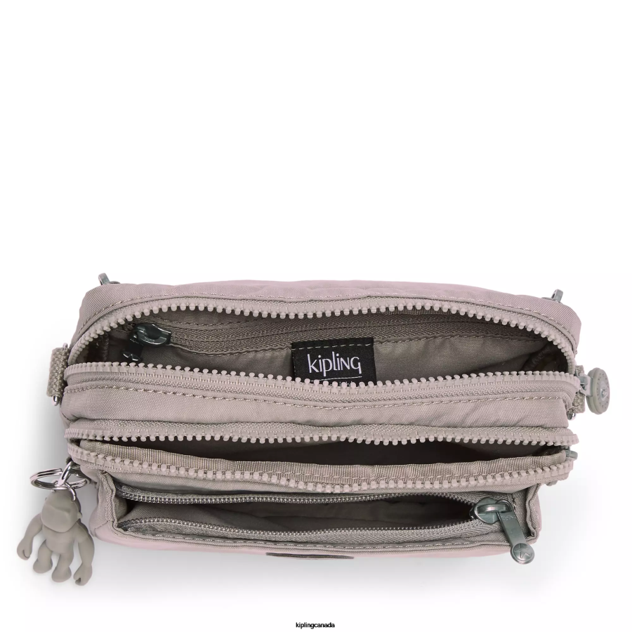 Women Crossbody Bags Kipling Grey Gris Abanu Multi Convertible Crossbody Bag FHZD117 - Image 3