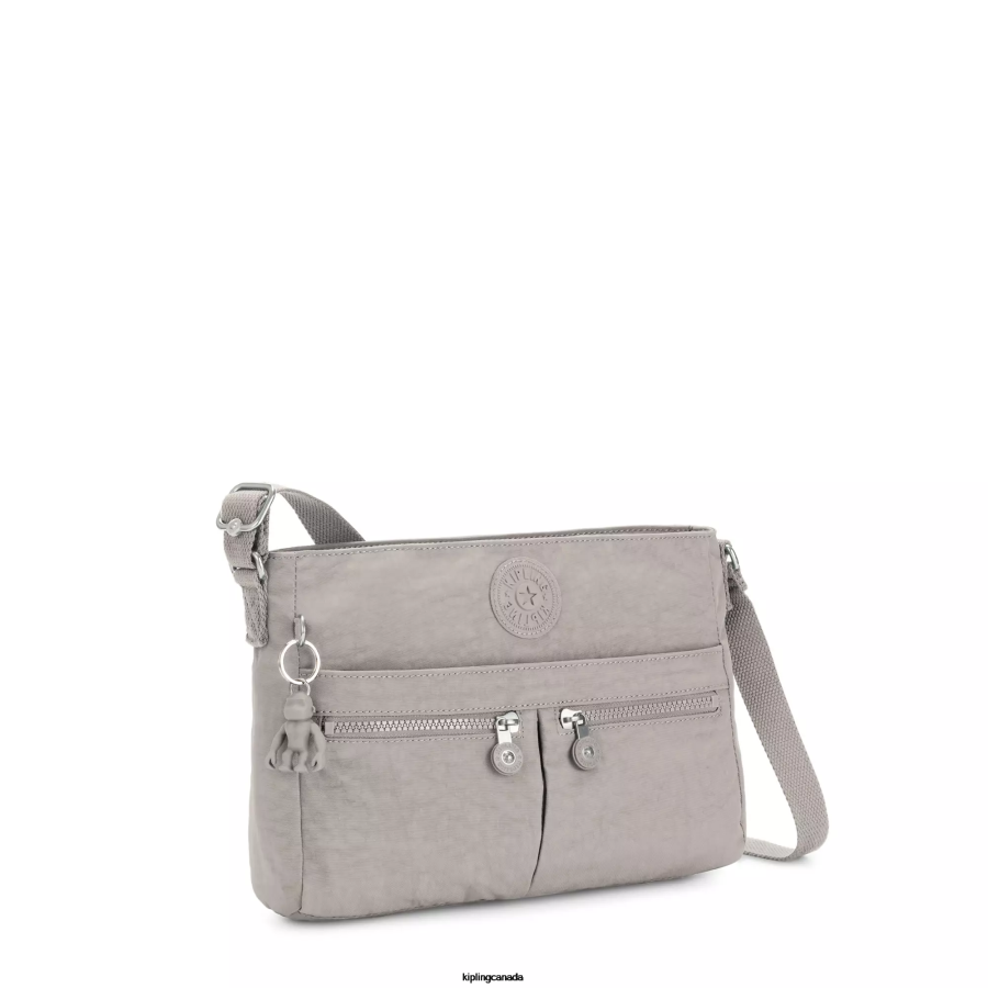 Women Crossbody Bags Kipling Grey Gris New Angie Crossbody Bag FHZD167 - Image 2