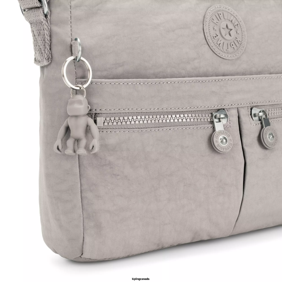 Women Crossbody Bags Kipling Grey Gris New Angie Crossbody Bag FHZD167 - Image 5
