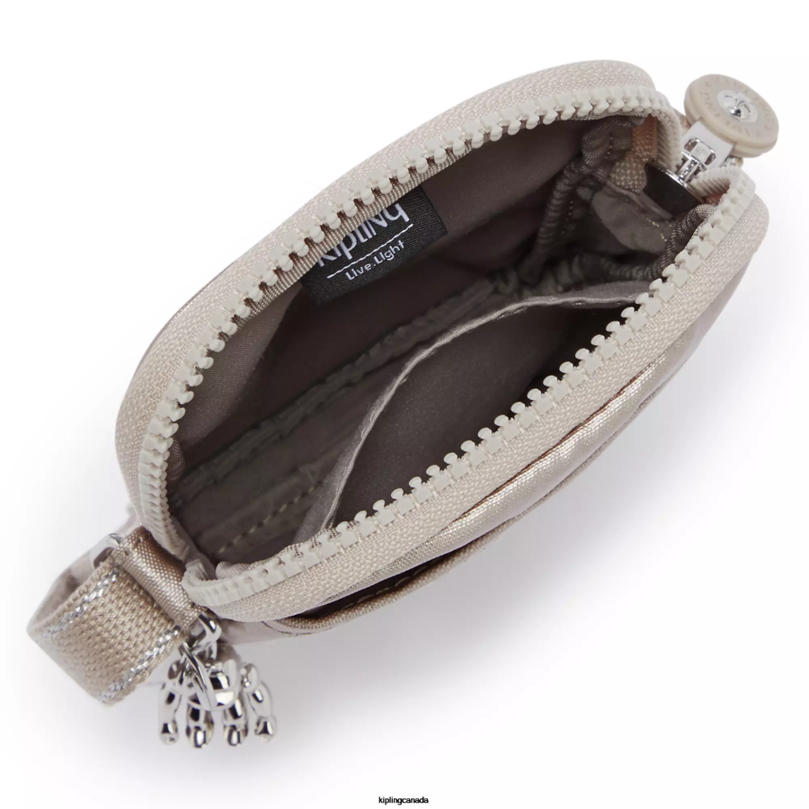 Women Crossbody Bags Kipling Metallic Glow Tally Metallic Crossbody Phone Bag FHZD59 - Image 3