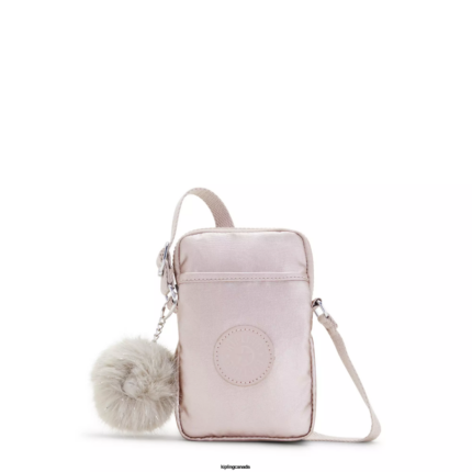 Women Crossbody Bags Kipling Metallic Rose Tally Metallic Crossbody Phone Bag FHZD58