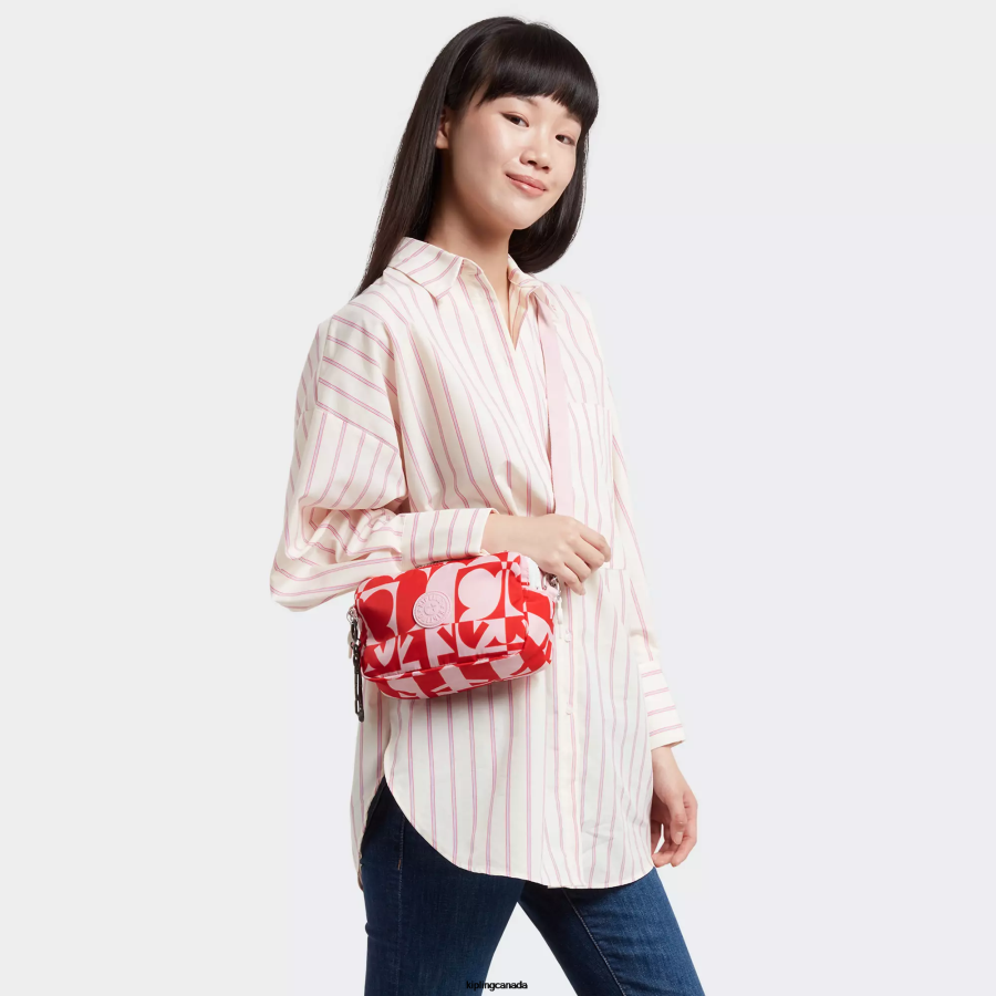 Women Crossbody Bags Kipling Minju Multi Print Milda Minju Kim Crossbody Bag FHZD43 - Image 4
