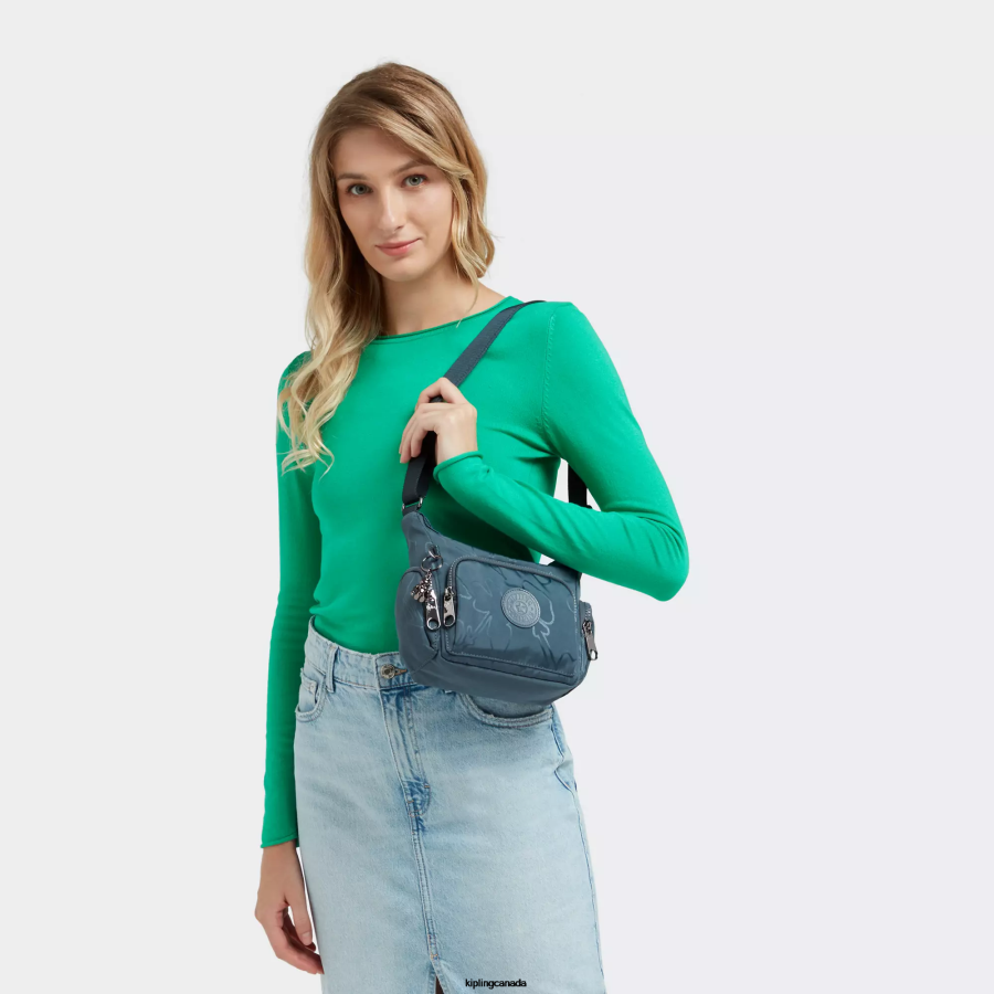 Women Crossbody Bags Kipling Nocturnal Grey Gabbie Mini Printed Crossbody Bag FHZD102 - Image 4