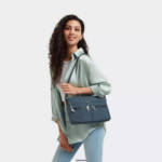 Women Crossbody Bags Kipling Nocturnal Grey New Angie Crossbody Bag FHZD166 - Image 4