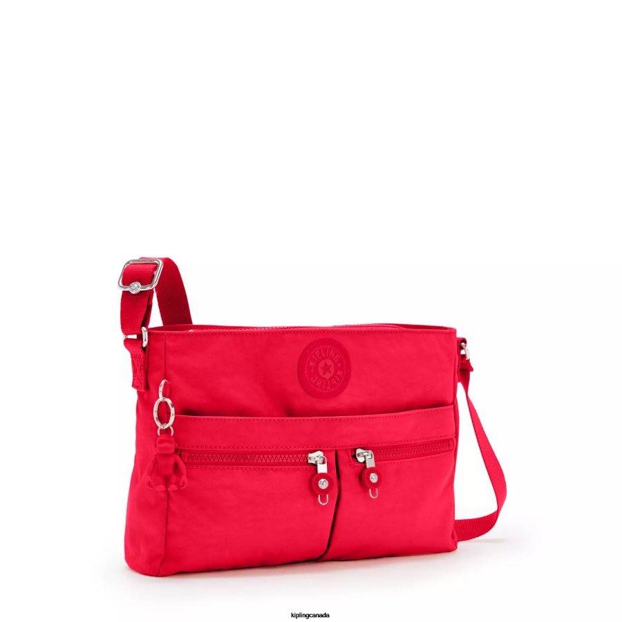 Women Crossbody Bags Kipling Red Rouge New Angie Crossbody Bag FHZD171 - Image 2