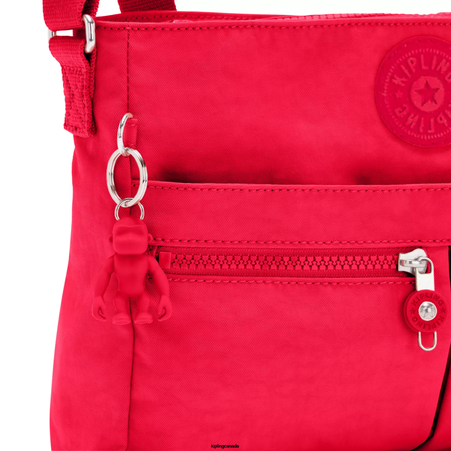 Women Crossbody Bags Kipling Red Rouge New Angie Crossbody Bag FHZD171 - Image 5