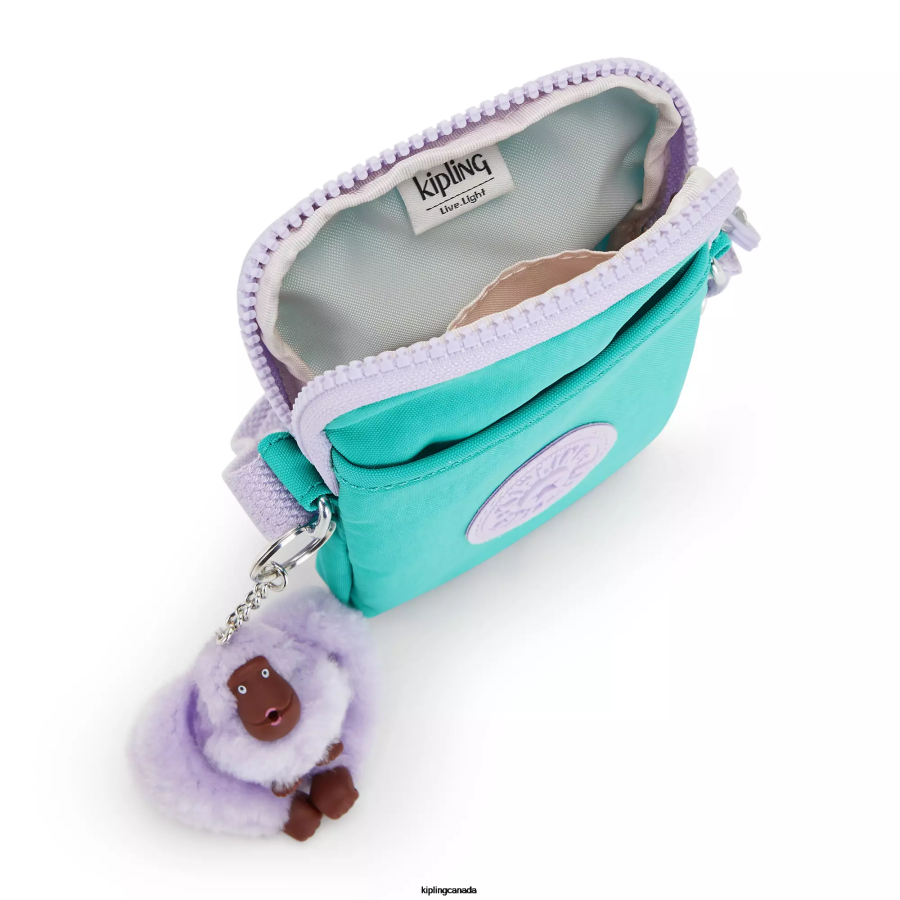 Women Crossbody Bags Kipling Surfer Green Tally Crossbody Phone Bag FHZD49 - Image 2