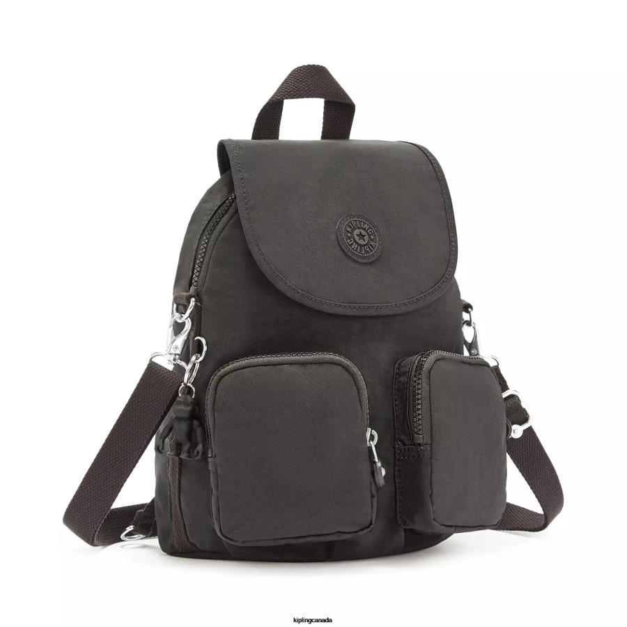 Women Fashion Backpacks Kipling Black Noir Firefly Up Convertible Backpack FHZD402 - Image 2
