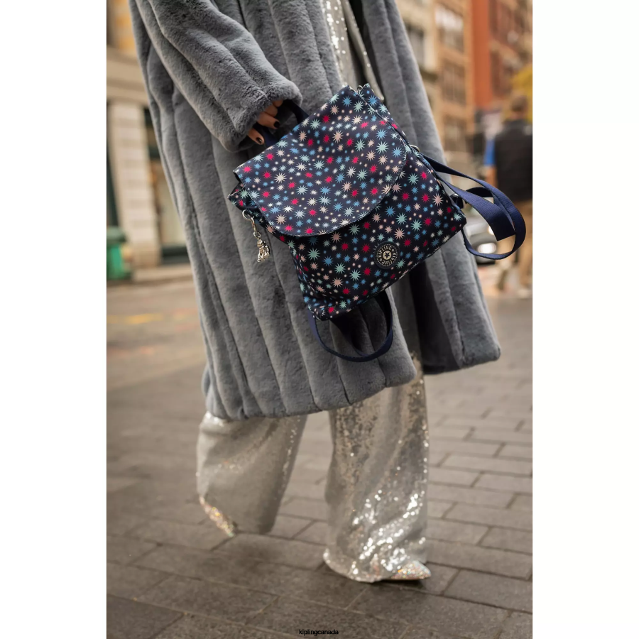 Women Fashion Backpacks Kipling Funky Stars Dannie Printed Small Backpack FHZD390 - Image 4