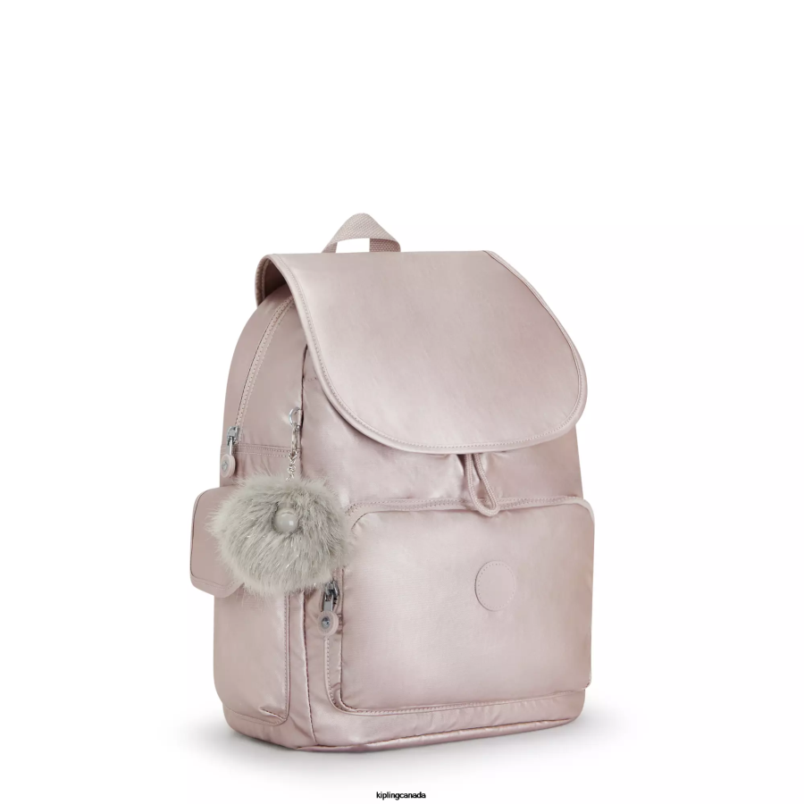 Women Fashion Backpacks Kipling Metallic Rose City Pack Metallic Backpack FHZD340 - Image 2