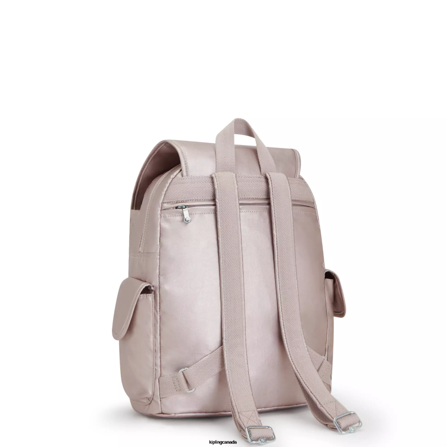 Women Fashion Backpacks Kipling Metallic Rose City Pack Metallic Backpack FHZD340 - Image 5