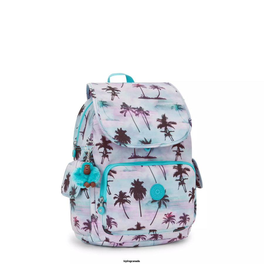 Women Fashion Backpacks Kipling Shadow Palm Print City Pack Printed Backpack FHZD338 - Image 2