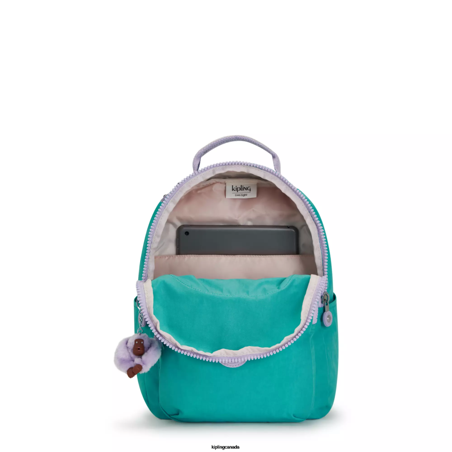 Women Fashion Backpacks Kipling Surfer Green Seoul Small Tablet Backpack FHZD342 - Image 3