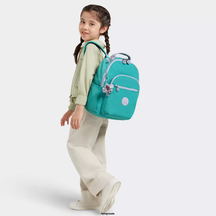 Women Fashion Backpacks Kipling Surfer Green Seoul Small Tablet Backpack FHZD342 - Image 4