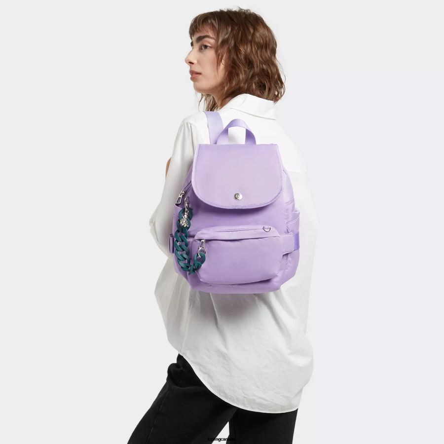 Women Fashion Backpacks Kipling VT Ice lavender City Pack Small Victoria Tang Convertible Backpack FHZD361 - Image 4