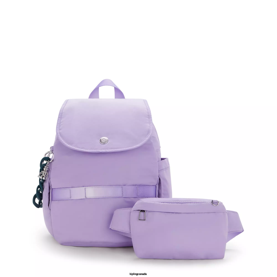 Women Fashion Backpacks Kipling VT Ice lavender City Pack Small Victoria Tang Convertible Backpack FHZD361 - Image 5