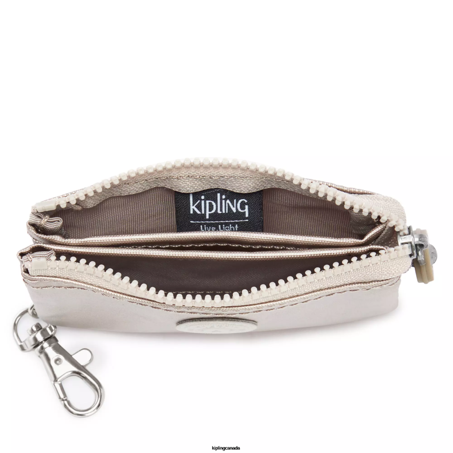 Women Keychains Kipling Metallic Glow Creativity Mini Pouch Metallic Keychain FHZD611 - Image 2