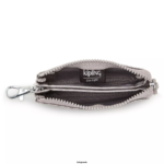 Women Keychains Kipling Smooth Silver Metallic Creativity Mini Pouch Metallic Keychain FHZD609 - Image 3