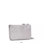 Women Keychains Kipling Smooth Silver Metallic Creativity Mini Pouch Metallic Keychain FHZD609 - Image 4