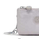 Women Keychains Kipling Smooth Silver Metallic Creativity Mini Pouch Metallic Keychain FHZD609 - Image 5