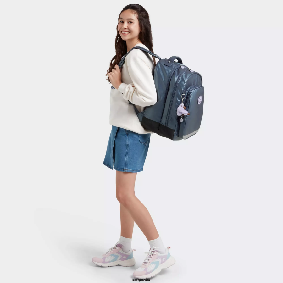 Women Laptop Backpacks Kipling Admiral Blue Class Room Metallic 17" Laptop Backpack FHZD477 - Image 4