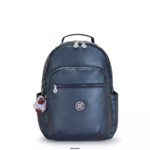 Women Laptop Backpacks Kipling Admiral Blue Seoul Large Metallic 15" Laptop Backpack FHZD460