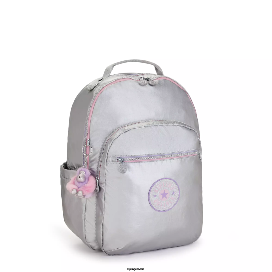 Women Laptop Backpacks Kipling Candy metal Fun Seoul Large Metallic 15" Laptop Backpack FHZD448 - Image 2