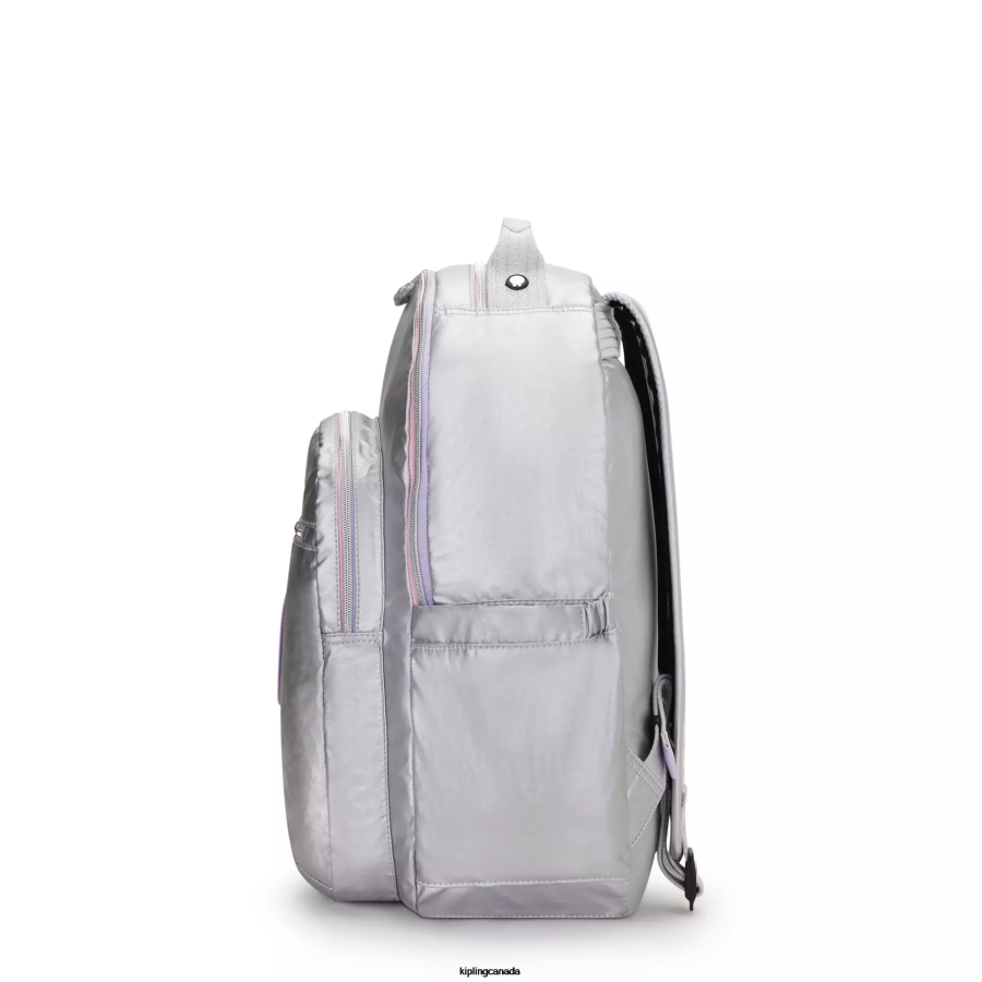 Women Laptop Backpacks Kipling Candy metal Fun Seoul Large Metallic 15" Laptop Backpack FHZD448 - Image 5