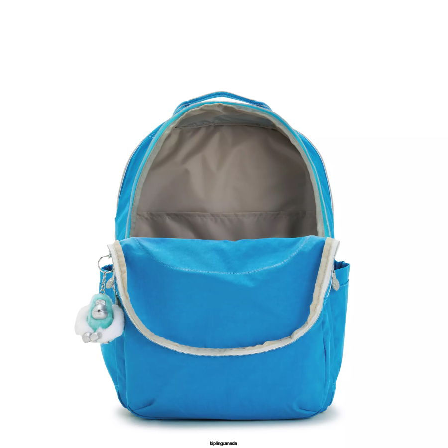 Women Laptop Backpacks Kipling Eager Blue Fun Seoul Extra Large 17" Laptop Backpack FHZD440 - Image 3