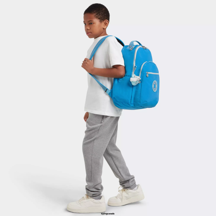 Women Laptop Backpacks Kipling Eager Blue Fun Seoul Large 15" Laptop Backpack FHZD444 - Image 4