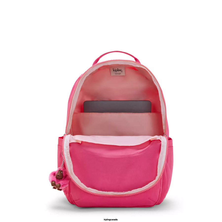 Women Laptop Backpacks Kipling Fresh Pink Seoul Large 15" Laptop Backpack FHZD428 - Image 3