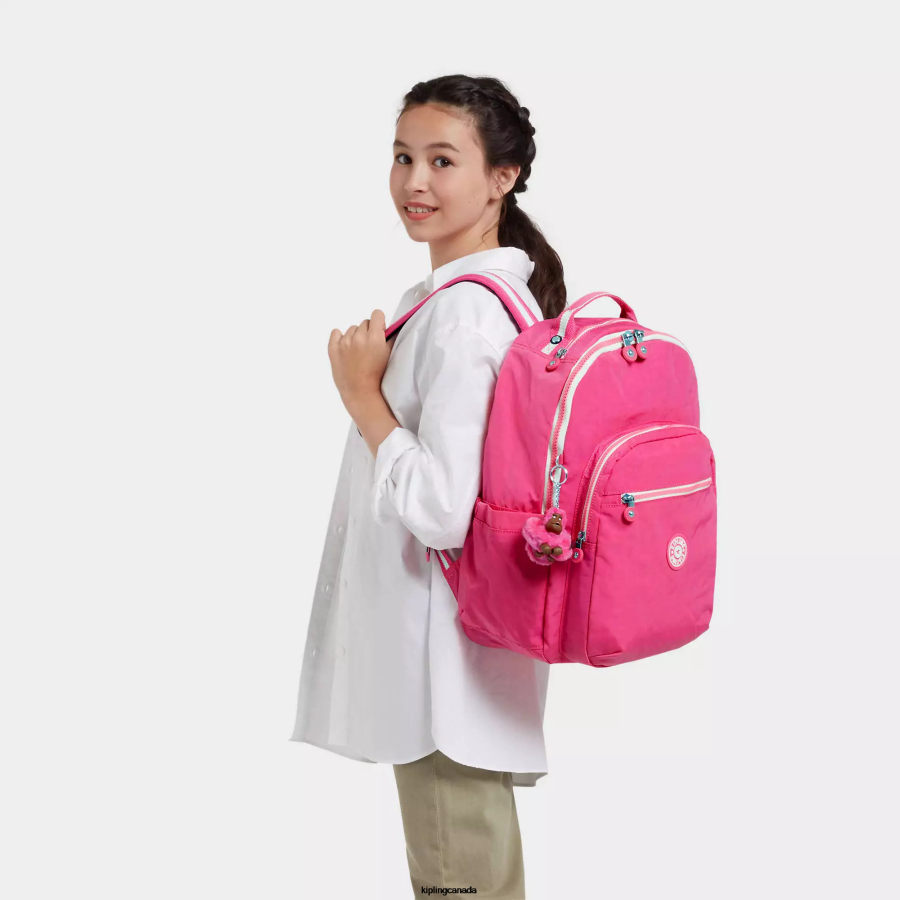 Women Laptop Backpacks Kipling Fresh Pink Seoul Large 15" Laptop Backpack FHZD428 - Image 4