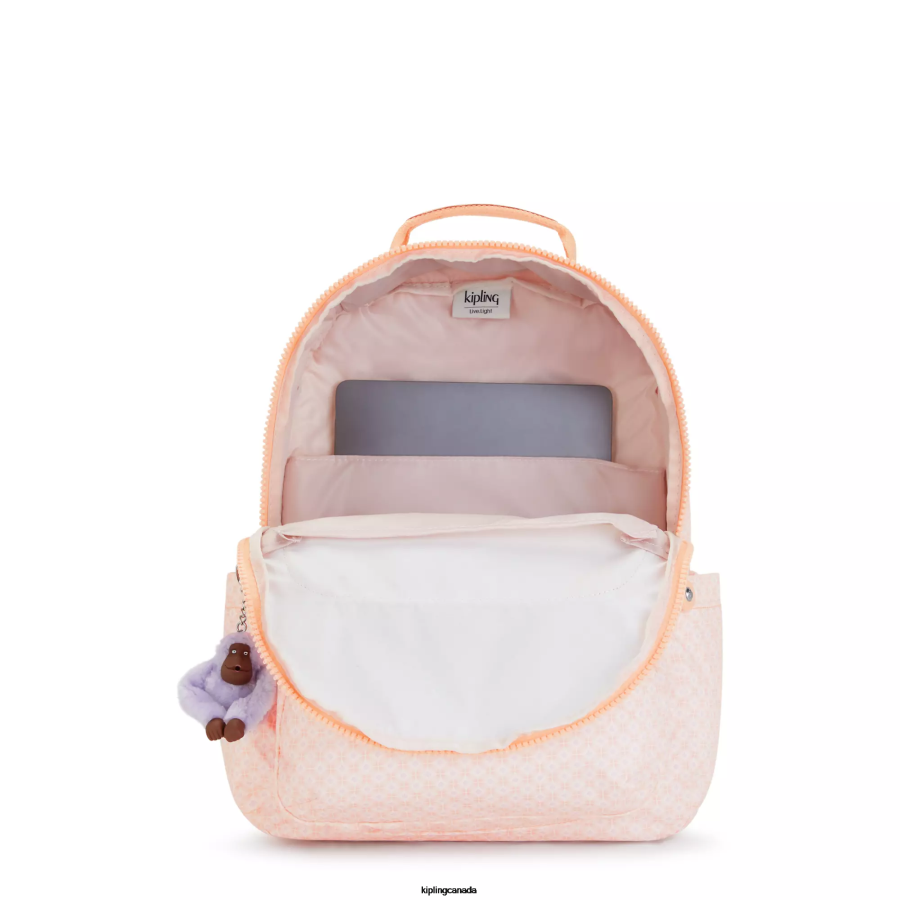 Women Laptop Backpacks Kipling Girly Tile Seoul Large Printed 15" Laptop Backpack FHZD467 - Image 3