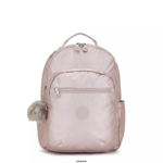 Women Laptop Backpacks Kipling Metallic Rose Seoul Large Metallic 15" Laptop Backpack FHZD461