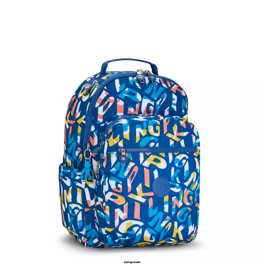 Women Laptop Backpacks Kipling Neon Seoul Large Printed 15" Laptop Backpack FHZD344 - Image 2
