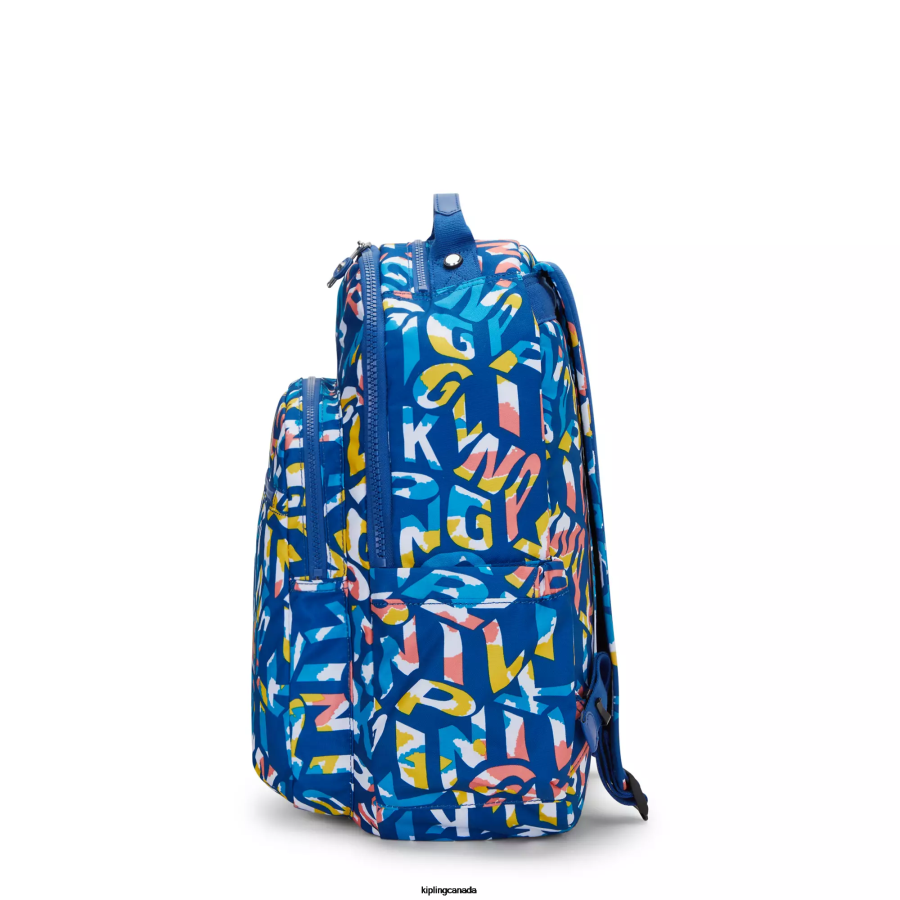 Women Laptop Backpacks Kipling Neon Seoul Large Printed 15" Laptop Backpack FHZD344 - Image 5