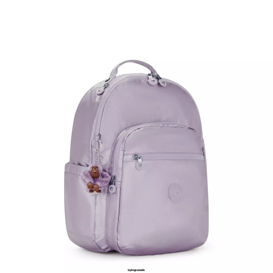Women Laptop Backpacks Kipling Orchid Metallic Seoul Large Metallic 15" Laptop Backpack FHZD502 - Image 2