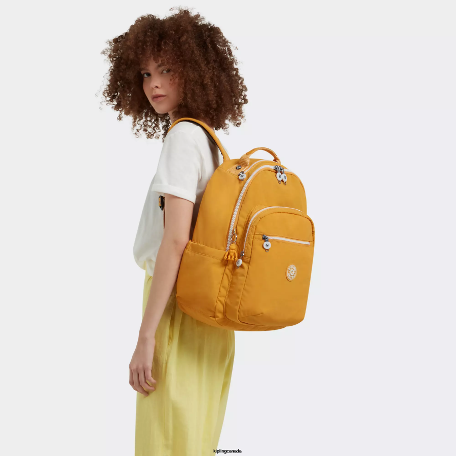 Women Laptop Backpacks Kipling Rapid Yellow Seoul Large 15" Laptop Backpack FHZD472 - Image 4