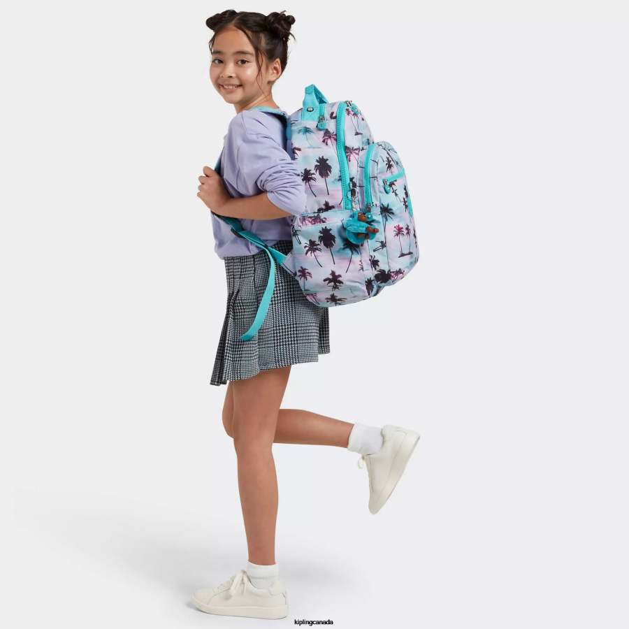 Women Laptop Backpacks Kipling Shadow Palm Print Seoul Large Printed 15" Laptop Backpack FHZD465 - Image 4