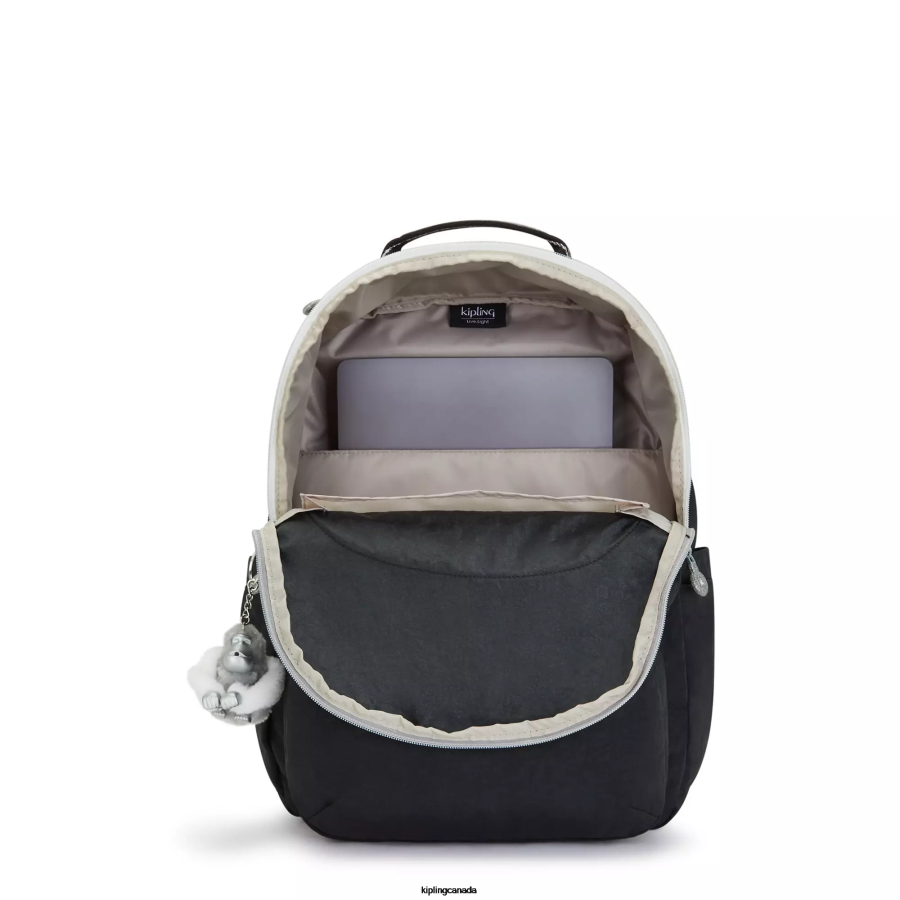 Women Laptop Backpacks Kipling True Black Fun Seoul Large 15" Laptop Backpack FHZD442 - Image 3