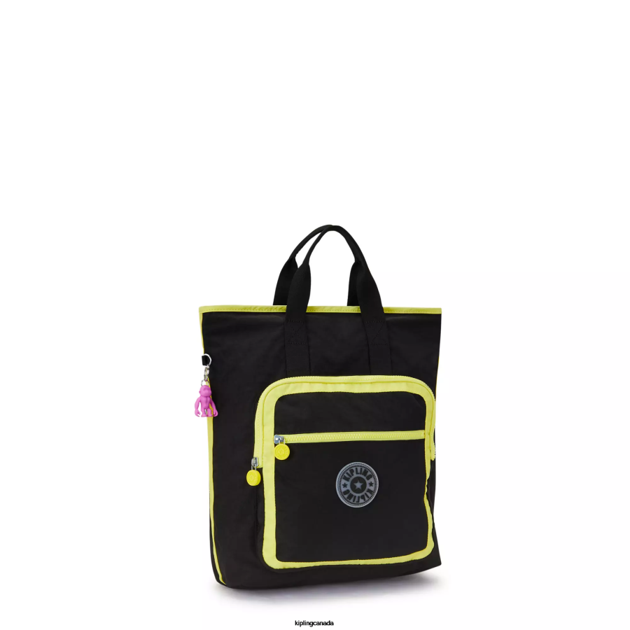 Women Laptop Backpacks Kipling True Black Lime Sia 15" Laptop Tote Backpack FHZD447 - Image 2
