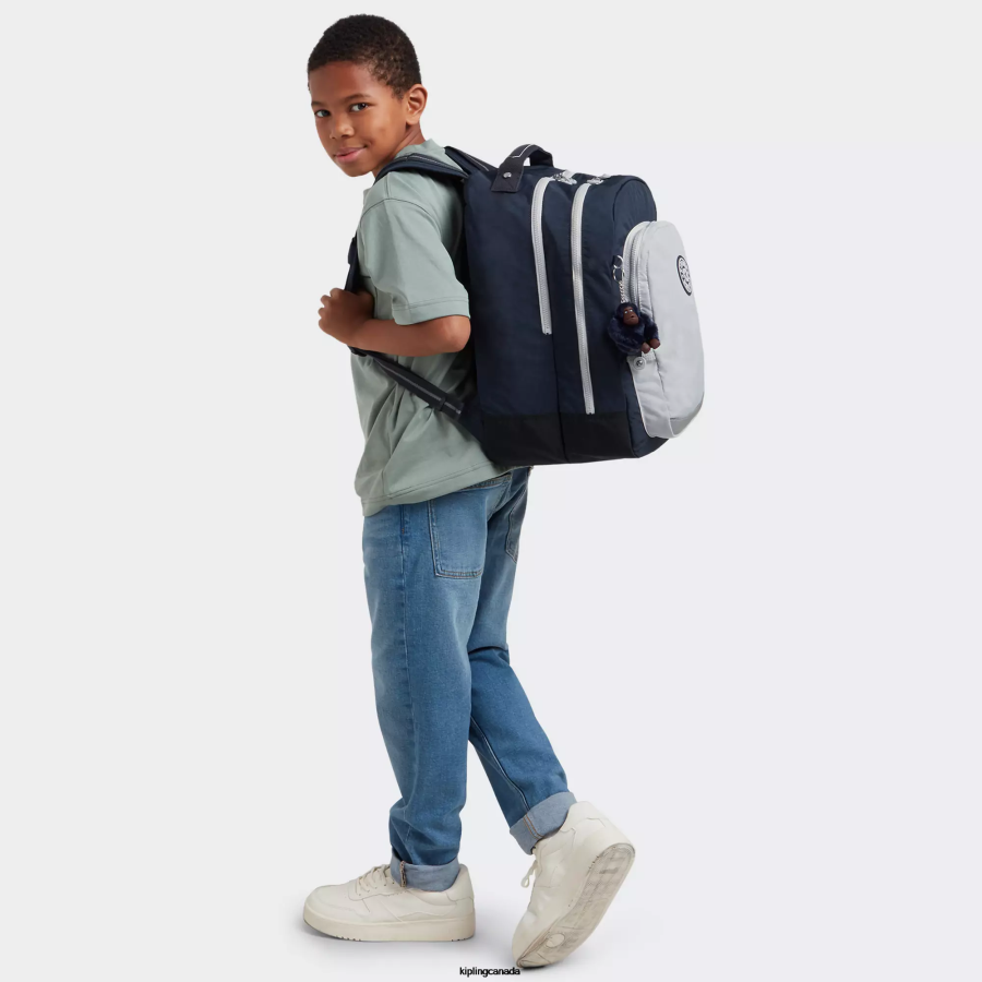 Women Laptop Backpacks Kipling True Blue Grey Class Room 17" Laptop Backpack FHZD435 - Image 4