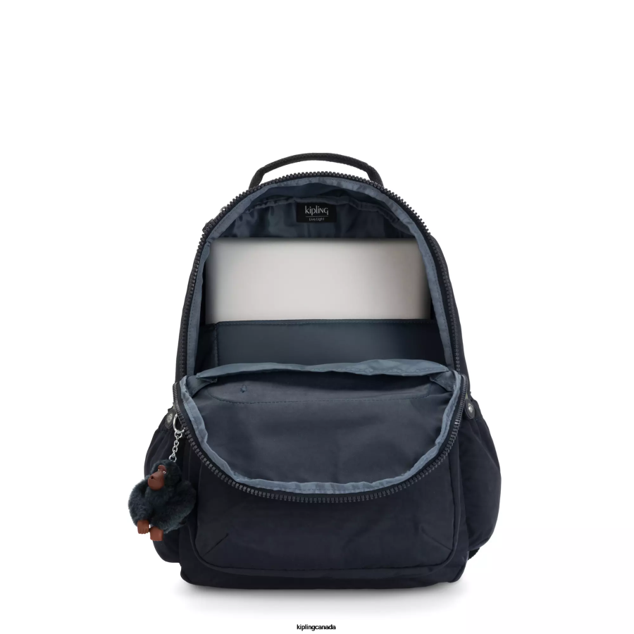 Women Laptop Backpacks Kipling True Blue Tonal Seoul Large 15" Laptop Backpack FHZD470 - Image 3